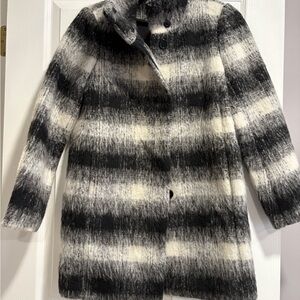Ann Taylor Black and White Checkered Teddy Jacket